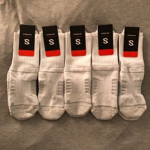 Strideline mid socks white size M/L 5 pairs